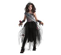 Gothic Prom Queen Zombie Halloween Fancy Dress Childs Kids Costume Girls