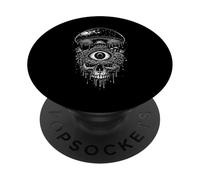 Gothic Psychedelic Skull Mushroom Eye Dark Occult Edgy PopSockets Adhesive PopGrip