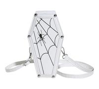 Gothic Pu Leather Bag Coffin Shape Crossbody Bag Halloween Cell Phone Purses Punk Shoulder Bag Handbags for Female