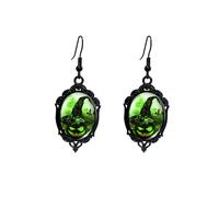 Gothic Pumpkin Earrings Witch Hat Halloween Jewelry for Women Spooky Season Dark Aesthetic Punk Style Occult Inspired Accessories Vintage Witchcore Fall Earrings, Metal, No Gemstone