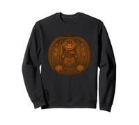 Gothic Pumpkin King Throne Room Skeleton Carving Sweatshirt