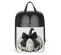 Gothic Pumpkin with White Porcelain Texture Shoe Bag for Travel Daily Use Anti-dust Storage Carrier Golf Shoe Pouch