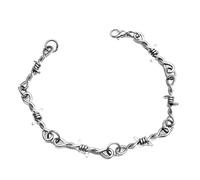 Gothic Punk Barbed Wire Thorns Chunky Brambles Couple Friendship Hip Hop Rock Cool Adjustable Bracelet men and women jewelry, 1 Piece, Alloy, no gemstone