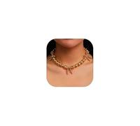 Gothic Punk Bow Knot Clavicle Chian Necklace for Women Trendy Gold Silver Pearl Statement Ball Choker Chain Trendy Jewelry Gift Party Wear, normal, Metal, No Gemstone