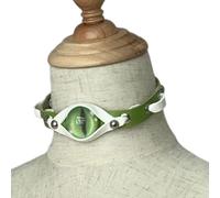 Gothic Punk Choker Necklace With Demons Eye Designs Fashion Accessory for Women Craft of PU Leather And Resin Alloy