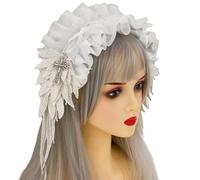 Gothic Punk Hair Accessories Daily Wear Party Details Metal Cross Hairpiece Made of Premium Fabric Lace and Decorative Metal Cloth, フリーサイズ