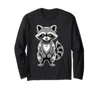 Gothic Punk Raccoon Tattoo Piercing Cool Funny Inked Animal Long Sleeve T-Shirt