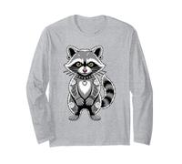 Gothic Punk Raccoon Tattoo Piercing Cool Funny Inked Animal Long Sleeve T-Shirt