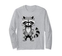 Gothic Punk Raccoon Tattoo Piercing Cool Funny Inked Animal Long Sleeve T-Shirt