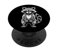 Gothic Punk Raccoon Tattoo Piercing Cool Funny Inked Animal PopSockets Adhesive PopGrip