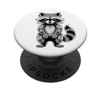 Gothic Punk Raccoon Tattoo Piercing Cool Funny Inked Animal PopSockets Adhesive PopGrip