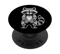 Gothic Punk Raccoon Tattoo Piercing Cool Funny Inked Animal PopSockets Adhesive PopGrip