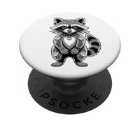 Gothic Punk Raccoon Tattoo Piercing Cool Funny Inked Animal PopSockets Adhesive PopGrip