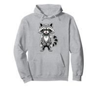 Gothic Punk Raccoon Tattoo Piercing Cool Funny Inked Animal Pullover Hoodie
