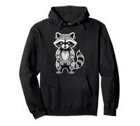 Gothic Punk Raccoon Tattoo Piercing Cool Funny Inked Animal Pullover Hoodie