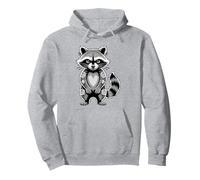 Gothic Punk Raccoon Tattoo Piercing Cool Funny Inked Animal Pullover Hoodie