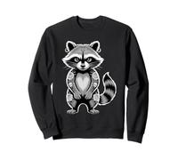 Gothic Punk Raccoon Tattoo Piercing Cool Funny Inked Animal Sweatshirt