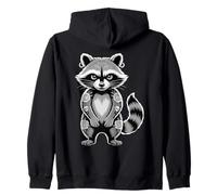 Gothic Punk Raccoon Tattoo Piercing Cool Funny Inked Animal Zip Hoodie