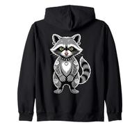 Gothic Punk Raccoon Tattoo Piercing Cool Funny Inked Animal Zip Hoodie