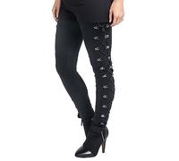Gothic Punk Trousers Women's Black Cargo Trousers Rocker Distressed Punk Chain Trousers Cool Ultra Gathered Pants with Multiple Pockets Streetwear Cargo Trousers Tactical Techwear Hip Hop Trousers