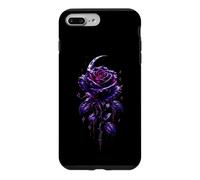 Gothic Purple Rose Crescent Moon Beautiful Dark Case for iPhone 7 Plus/8 Plus
