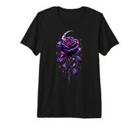 Gothic Purple Rose Crescent Moon Beautiful Dark Premium T-Shirt