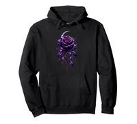 Gothic Purple Rose Crescent Moon Beautiful Dark Pullover Hoodie