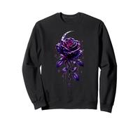 Gothic Purple Rose Crescent Moon Beautiful Dark Sweatshirt