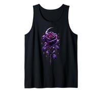 Gothic Purple Rose Crescent Moon Beautiful Dark Tank Top