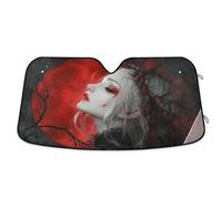 Gothic Queen Blood Moon Sun Shade for Windshield Foldable Reflective Sun Shade Windshield Sun Blocker Parasol para Autos