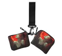 Gothic Queen Night Red Women's Coin Pouches Card Holder Minimalist Zipper Coin Purse Wallet with Zipper Coin Pocket for Women 2 Pcs, Gothic queen night red, One Size, Casual
