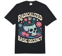 Gothic Radicalized by Basic Decency Skull Wild Flowers Women Comfort Colors Adult Heavyweight T-Shirt