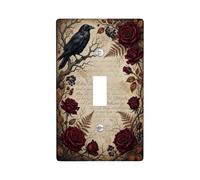 Gothic Raven And Rose Calligraphy Toggle Switch Plate