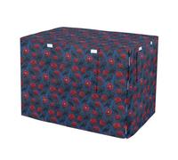 Gothic Raven and Rose Pattern Kennel Cover Rollers Shades Metal Dog Crate Cover M