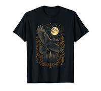 Gothic Raven Art - Moon Crow Lover Forest T-Shirt