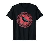 Gothic Raven Bird Crow Moon Light Night Abstract Wings Art T-Shirt