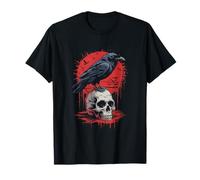 Gothic Raven Bird Crow Moon Light Night Dark Tree Perch T-Shirt