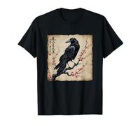 Gothic Raven Bird Crow Moon Light Night Ethereal Mist T-Shirt