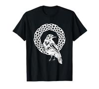 Gothic Raven Bird Crow Moon Light Night Graveyard Fog Style T-Shirt