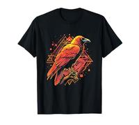 Gothic Raven Bird Crow Moon Light Night Round Moon Rising T-Shirt