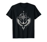 Gothic Raven Bird Crow Moon Light Night Shadows Flying Scene T-Shirt