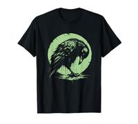 Gothic Raven Bird Crow Moon Light Night Soulful Forest T-Shirt