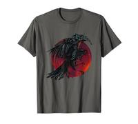 Gothic Raven Bird Crow Moon Light Night Twisted Tree T-Shirt