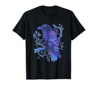Gothic Raven Bird Crow Moon Light Nightfall Story Art T-Shirt