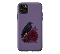 Gothic Raven Burgundy Rose Candle Dark Botanical Romance Case for iPhone 11 Pro Max