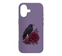 Gothic Raven Burgundy Rose Candle Dark Botanical Romance Case for iPhone 17