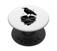 Gothic Raven Crow Heart Thorn Love Goth Day Alt Alternative PopSockets Adhesive PopGrip