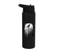 Gothic Raven Crow Thorn Heart Dark Romance Goth Day Outfit Stainless Steel Insulated Water Bottle