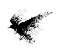 Gothic Raven Crows Bird Wall Sticker Living Room Playroom Nature Jungle Animal Wall Man Cave-S-32x40cm-Black