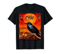 Gothic Raven Halloween Moon Art F-Caw-F Funny Dark Humor T-Shirt